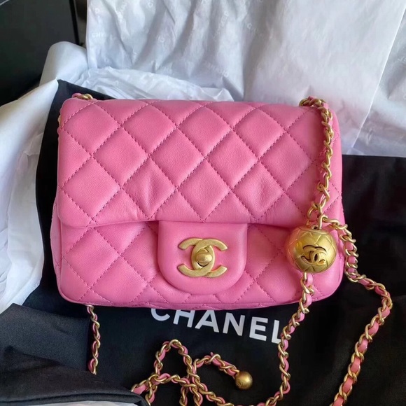 CHANEL Bags | Soldauthentic Chanel Gold Ball Mini Square Flap | Poshmark